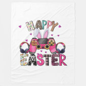 Frohe Ostern Gamer Videospiel-Controller Hasenohre Fleecedecke (Vorderseite)