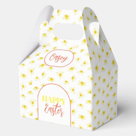 Frohe Ostern. Gelbe Osterglocken Frühlings Modern. Geschenkschachtel