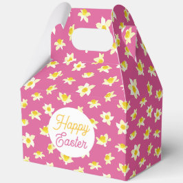 Frohe Ostern. Gelbe Osterglocken Frühlings Modern. Geschenkschachtel