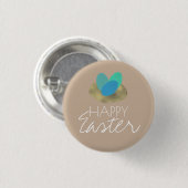 Frohe Ostern gesprenkeltes Osternest Party Button (Vorne & Hinten)