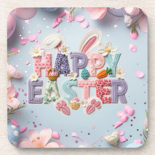 Frohe Ostern Getränkeuntersetzer (Vorderseite)