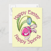 Frohe Ostern, glücklicher Frühling Feiertagspostkarte (Vorne/Hinten)