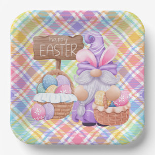 Frohe Ostern Gnom Pappteller