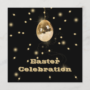 Frohe Ostern Gold Disco Ball Einladung