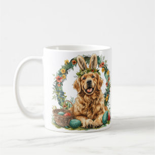Frohe Ostern Golden Retriever Hund Hasenohren Kaffeetasse