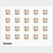 Frohe Ostern Goldendoodle Hunde Quadratischer Aufkleber (Blatt)