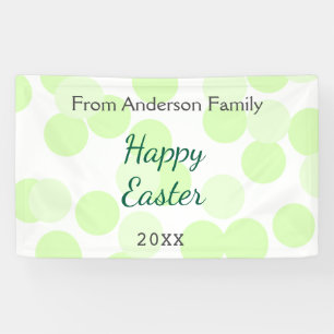 Frohe Ostern graue grüne Tupfen Familienname Banner