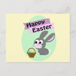 Frohe Ostern! Gray Bunny Feiertagspostkarte
