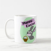 Frohe Ostern! Gray Bunny Kaffeetasse (Links)