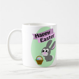 Frohe Ostern! Gray Bunny Kaffeetasse