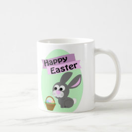 Frohe Ostern! Gray Bunny Kaffeetasse