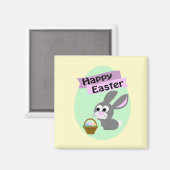 Frohe Ostern! Gray Bunny Magnet (Vorderseite/Rückseite)