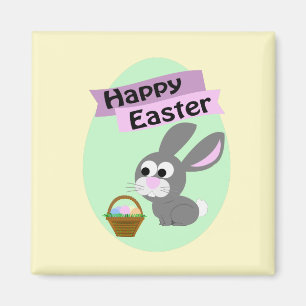 Frohe Ostern! Gray Bunny Magnet