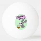 Frohe Ostern! Gray Bunny Tischtennisball (Rückseite)