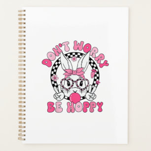 Frohe Ostern Groovy Bunny Gesicht Don't Worry Be H Planer