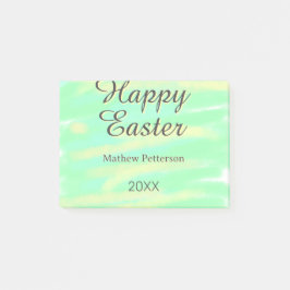 Frohe Ostern grün gelb pastell grau name jahr  Post-it Klebezettel