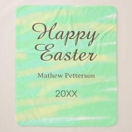 Frohe Ostern grün gelb pastell grau name jahr  Sherpadecke
