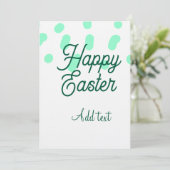 Frohe Ostern grüne Eier Pastell Name Datum einfach Einladung (Stehend Vorderseite)