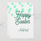 Frohe Ostern grüne Eier Pastell Name Datum einfach Einladung (Vorne/Hinten)
