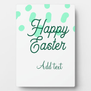 Frohe Ostern grüne Eier Pastell Name Datum einfach Fotoplatte