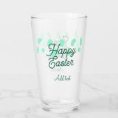 Frohe Ostern grüne Eier Pastell Name Datum einfach Glas (Rückseite)