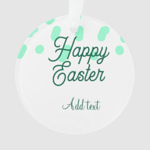 Frohe Ostern grüne Eier Pastell Name Datum einfach Ornament