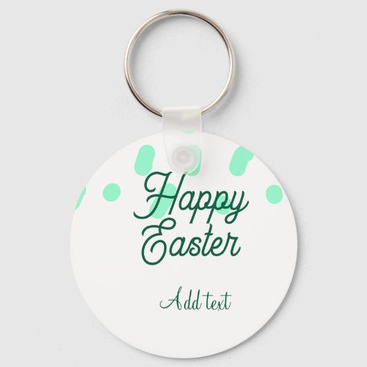 Frohe Ostern grüne Eier Pastell Name Datum einfach Schlüsselanhänger (Vorderseite)