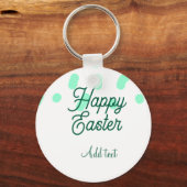 Frohe Ostern grüne Eier Pastell Name Datum einfach Schlüsselanhänger (Rückseite)