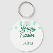 Frohe Ostern grüne Eier Pastell Name Datum einfach Schlüsselanhänger (Rückseite)