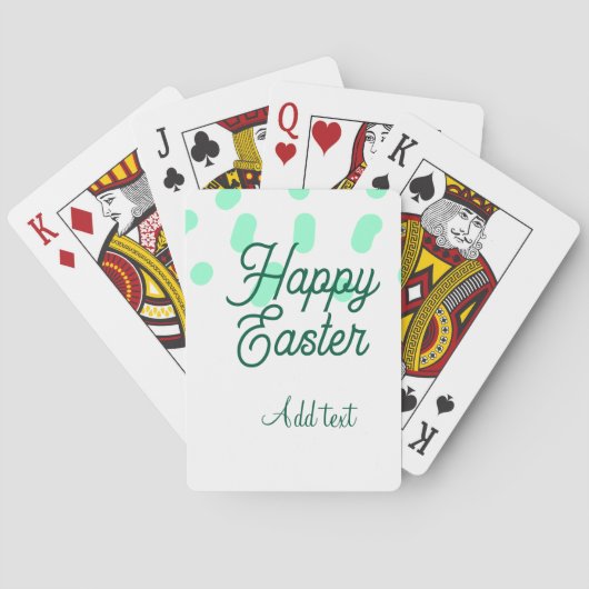 Frohe Ostern grüne Eier Pastell Name Datum einfach Spielkarten (Rückseite)