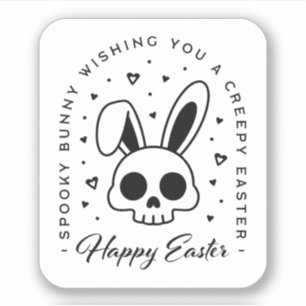 Frohe Ostern gruselige Wünsche spooky Bunny Aufkleber