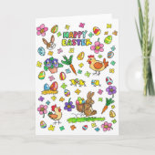Frohe Ostern Grüße bunt Karte (Vorderseite)