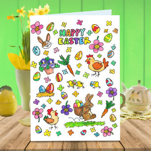 Frohe Ostern Grüße bunt  Karte