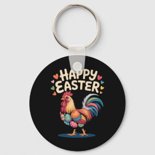 Frohe Ostern Hahn Hühner Farm Leben Geflügel Liebh Schlüsselanhänger