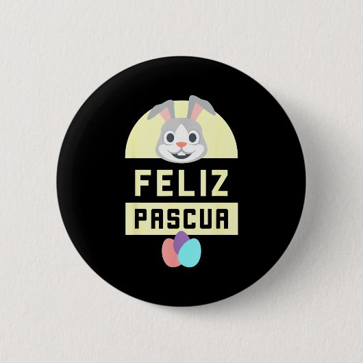 Frohe Ostern happy easter spanisch Sprache Hase F Button (Vorderseite)