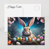 Frohe Ostern Häschen Feiertagspostkarte (Vorne/Hinten)