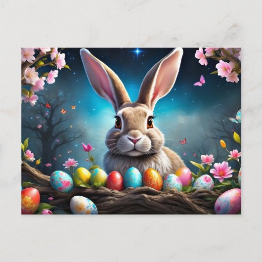 Frohe Ostern Häschen Feiertagspostkarte (Vorderseite)
