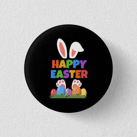 Frohe Ostern Hase  Button (Vorderseite)