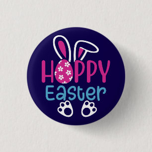 Frohe Ostern Hase Ei Süßes Frühlingsdesign Button