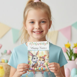 Frohe Ostern Hase & Eier Gruß Feiertagskarte