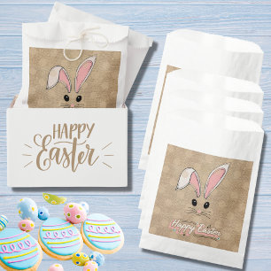 Frohe Ostern Hase Gesicht Neutral Punkte Geschenktütchen