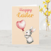 FROHE OSTERN HASE HERZ KARTE (Gelbe Blume)