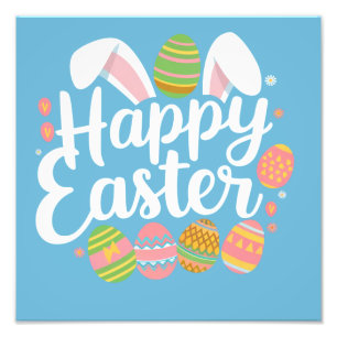 Frohe Ostern Hase Kaninchen Ei Feiertag  Fotodruck