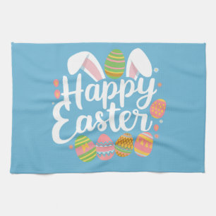 Frohe Ostern Hase Kaninchen Ei Feiertag Geschirrtuch