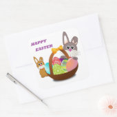 "FROHE OSTERN" HASE QUADRATISCHER AUFKLEBER (Umschlag)