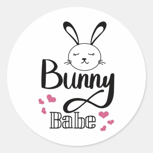 Frohe Ostern, Hase Sei Runder Aufkleber (Vorderseite)