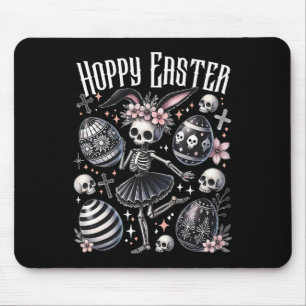 Frohe Ostern Hase Skelett Tanz Grusel Ostern Mousepad