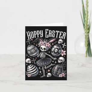 Frohe Ostern Hase Skelett Tanz spooky Ostern Karte