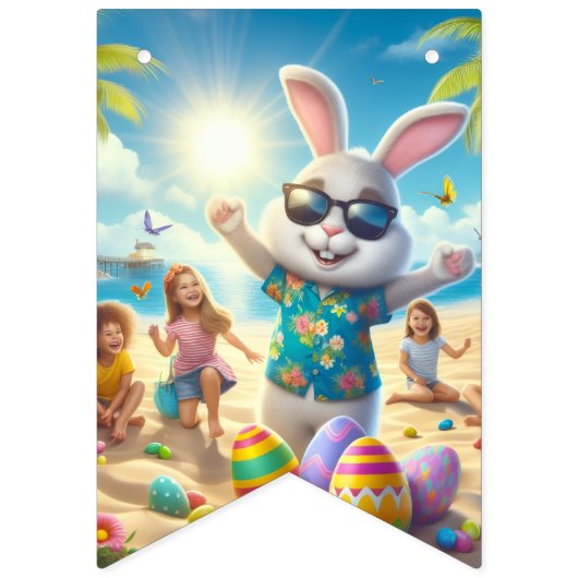 Frohe Ostern!! Hase und Text Wimpelkette (Sechzehnte Fahne)