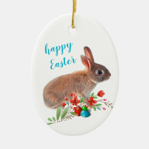 Frohe Ostern Hasen Feiertag  Keramik Ornament